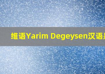 维语Yarim Degeysen汉语是啥